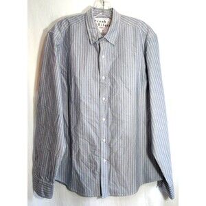 Frank & Eileen Finbar Blue Striped Button Down Long Sleeve Shirt Size L NWOT